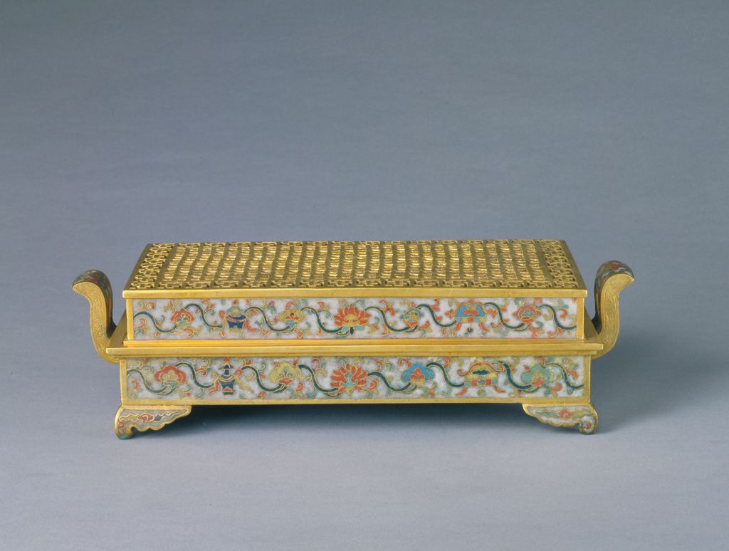 图片[1]-Wanli filigree enamel eight auspicious patterns rectangular smoker-China Archive